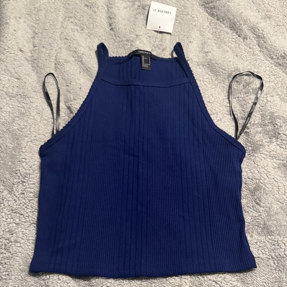 Forever 21 Women's Navy Ribbed Camisole